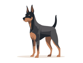 Doberman dog icon illustration 