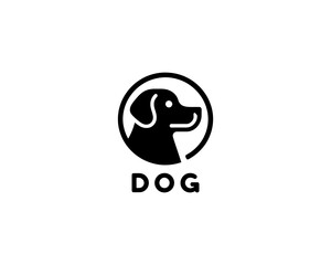 Circle Dog Logo Vector illustration. 