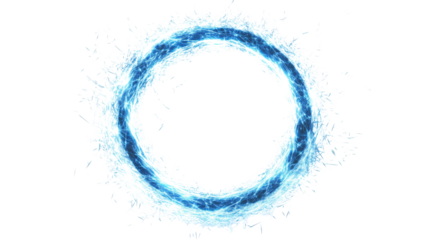 Blue neon ring transparent background