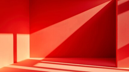 Obraz premium Vibrant Red Abstract Background, festive hues evoke warmth of Christmas, subtle spotlight accentuates texture, rich vintage feel perfect for Valentine's Day themes and designs.