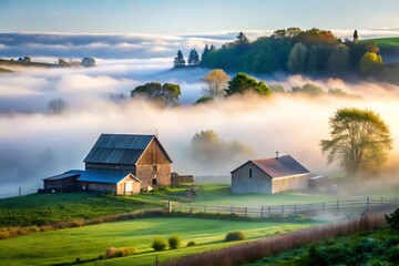 creative and unique background images captures the serene beauty of fog in nature, bustling cities, and tranquil villages
