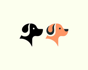 Dog Logo design template. Dog head icon. Vector illustration. Cartoon dog face logo. Animal logotype concept. 