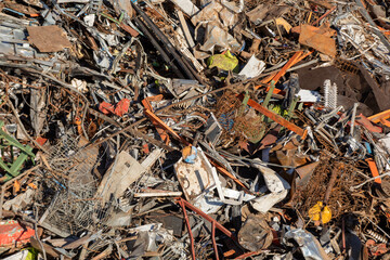 Scrap Metal Background Texture – Bent Trash Metal for Recycling and Environmental Design