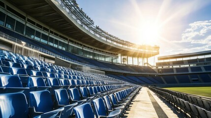 Obraz premium The empty stadium seats, a silent testament to the fans' absence, symbolized the void left by a lack of human connection and shared experience in the face of challenges