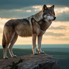 wolf on the beach