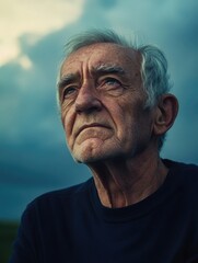 Obraz premium Older man with serious expression
