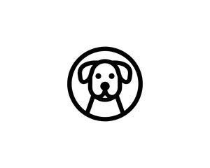 Obraz premium Minimalist Dog Outline logo design icon symbol vector illustration.