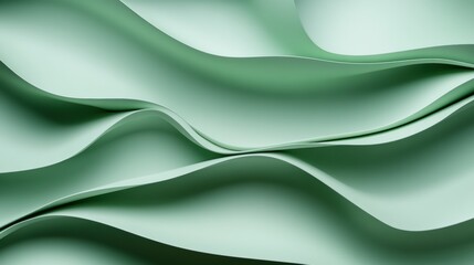 Obraz premium Abstract smooth green waves create a calming visual effect.