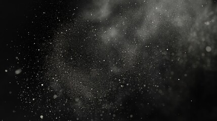 Obraz premium Abstract cosmic dust particles floating in a dark space setting.