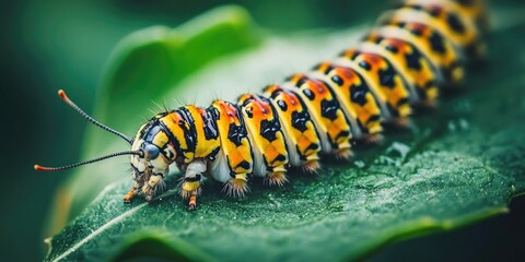 Fototapeta premium Caterpillar on leaf