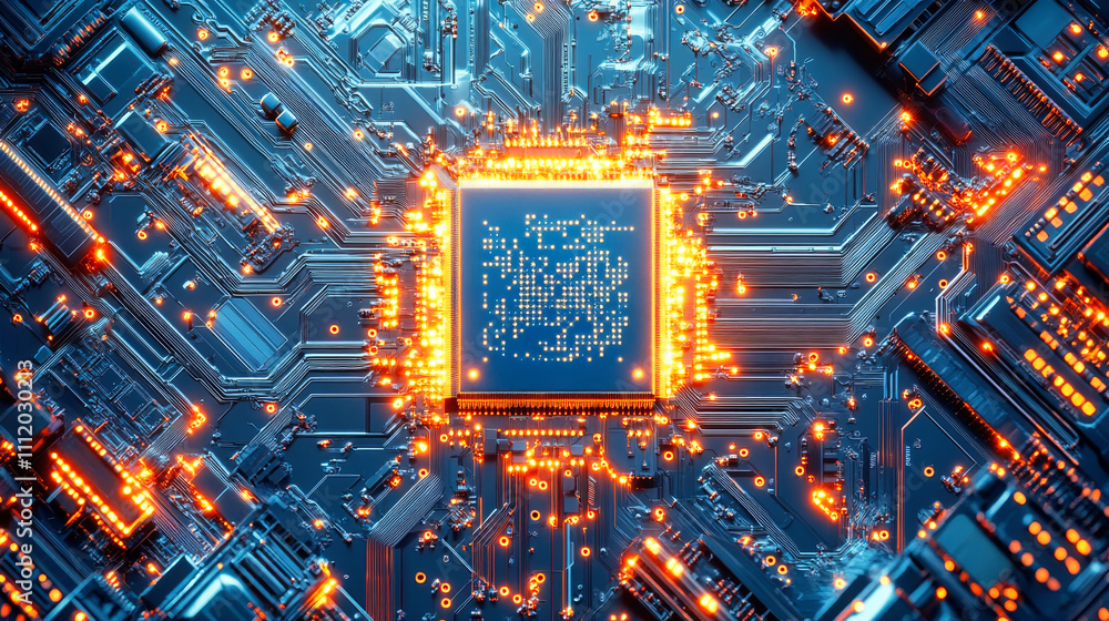 Poster generic information technology, computer architecture or artificial intelligence abstract concept co
