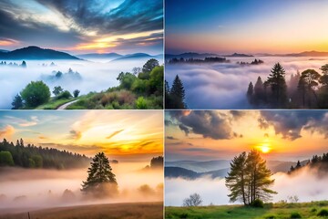 creative and unique background images captures the serene beauty of fog in nature, bustling cities, and tranquil villages