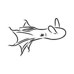 infernal vampire and the sea octopus is red on dark green, isolated. seamless octopus