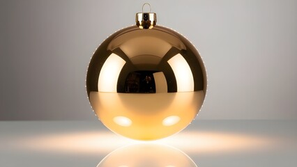 Gold Christmas ball cutout isolated on a clear background