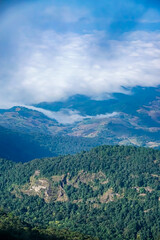 Breathtaking mountain view overlooking clouds scenic landscape nature photography serene environment aerial perspective tranquil beauty