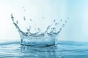 Hydration splashing water drop in refreshing midair capture serene aquatic scene standard invigorating concept calm environment tranquil viewpoint