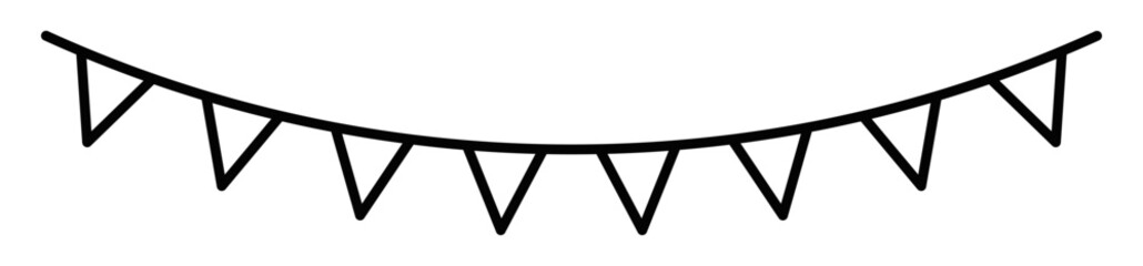 Minimalistic triangular bunting garland icon. Editable stroke. © OpaDesign