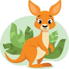 Cute Australian animal kangaroo vector illustration for kids	