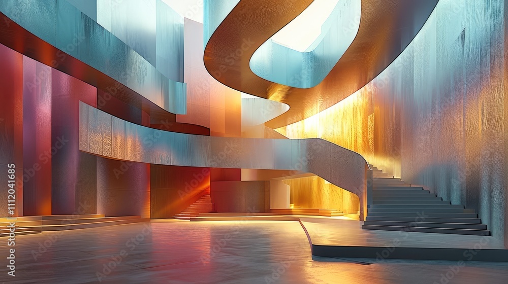 Aufkleber a performance venue using a modern abstract art scheme.