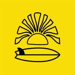 Vintage surf design template for surf club, surf shop, surf merch, t-shirt prints, posters, stickers and other uses.