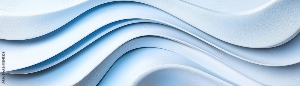 Poster smooth, flowing waves in soft blue tones create serene and modern backdrop. this abstract design evo