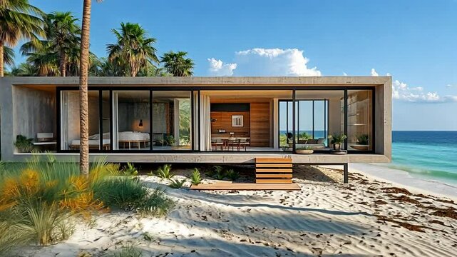 Beachfront Modern House: Luxury Minimalist Home Design