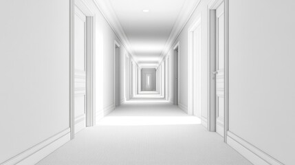 Long White Hallway