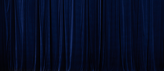 Blue curtain in theatre background