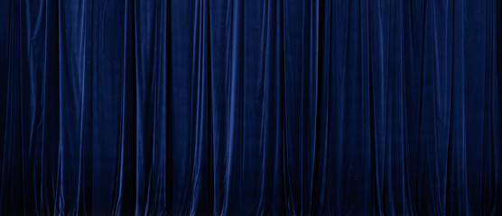 Blue curtain in theatre background