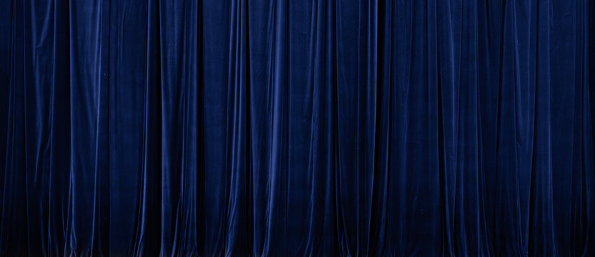 Blue curtain in theatre background