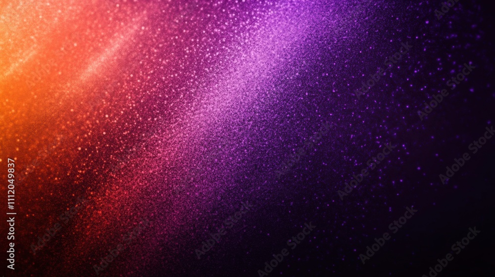 Poster a vibrant blend of orange and purple hues, creating a mesmerizing abstract background with sparkling