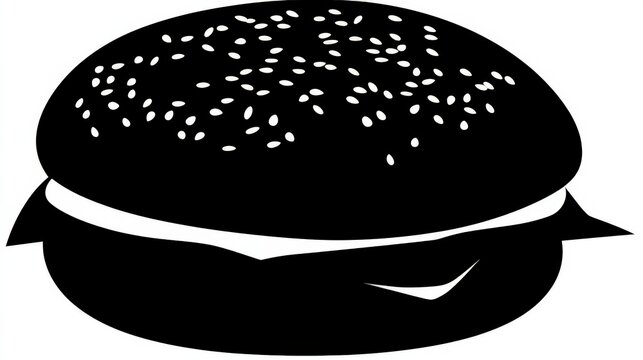 black burger with sesame seeds clip art preview