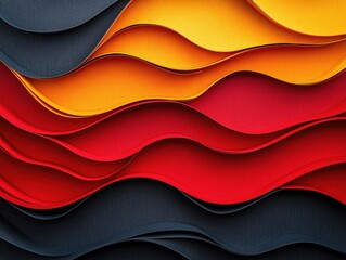 Multicolored Paper Waves Close Up