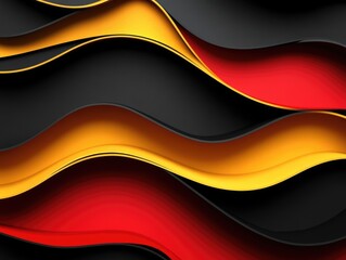 Red and Yellow Waves on Black Background
