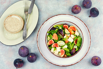 Rocket figs feta salad.