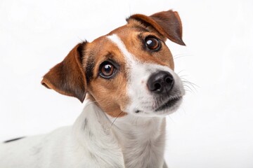 Jack Russell Terrier puppy dog isolated on white background