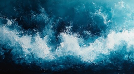 Obraz premium Snowy White and Deep Teal Abstract Art. Generative AI
