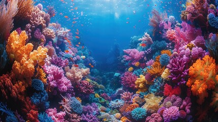 Naklejka premium Vibrant Underwater Coral Reef