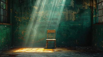 Solitary Chair in Abandoned Room
