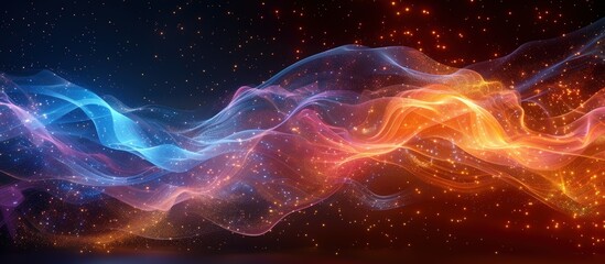 Abstract Colorful Wave with Sparkles