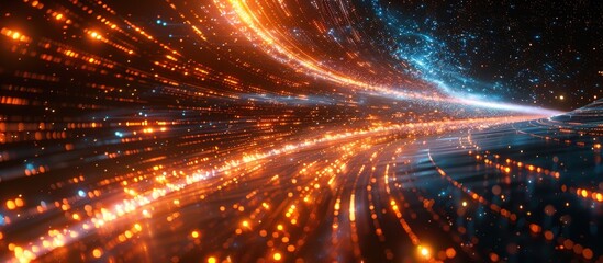 Obraz premium Abstract Space Tunnel with Light Trails