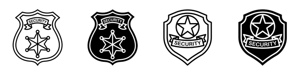 Security badge icon set.