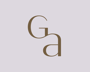 GA letter logo icon design. Classic style luxury initials monogram.