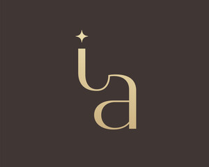 IA letter logo icon design. Classic style luxury initials monogram.