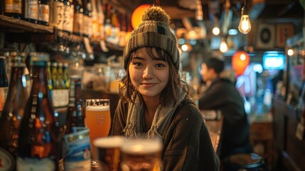 Woman at a Japanese Bar