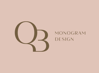 QB letter logo icon design. Classic style luxury initials monogram.