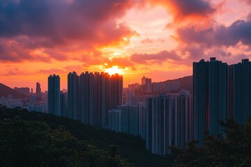 Fototapeta premium City skyline at sunset