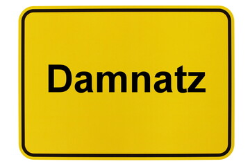 Illustration eines Ortsschildes der Gemeinde Damnatz in Niedersachsen
