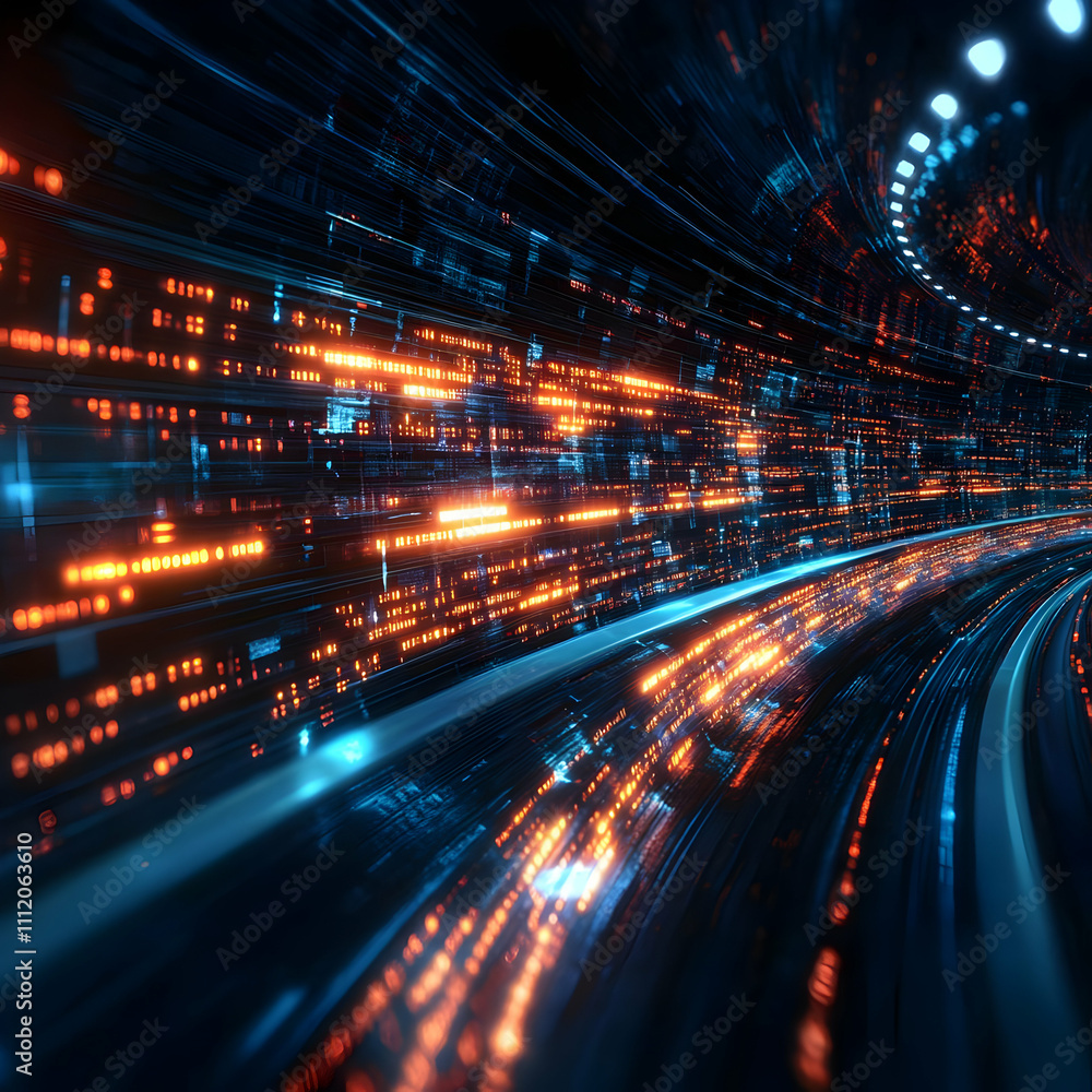 Poster abstract 3d data stream tunnel
