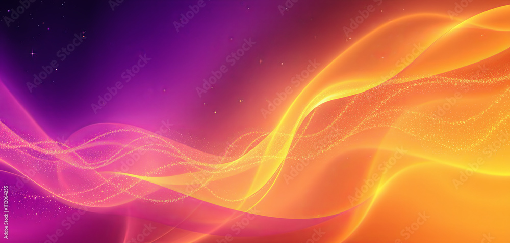 Poster colorful waves flow gracefully across the canvas, creating an energetic atmosphere with a mix of pur